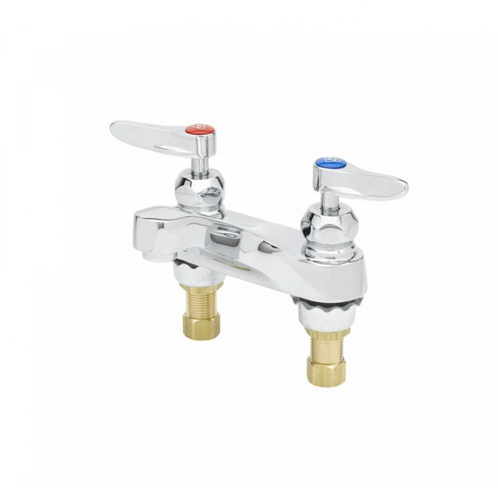 Lavatory Faucet, 4'' Deck Mount, Ceramas, 0.5 GPM Non-Aerated Outlet, Lever Handles