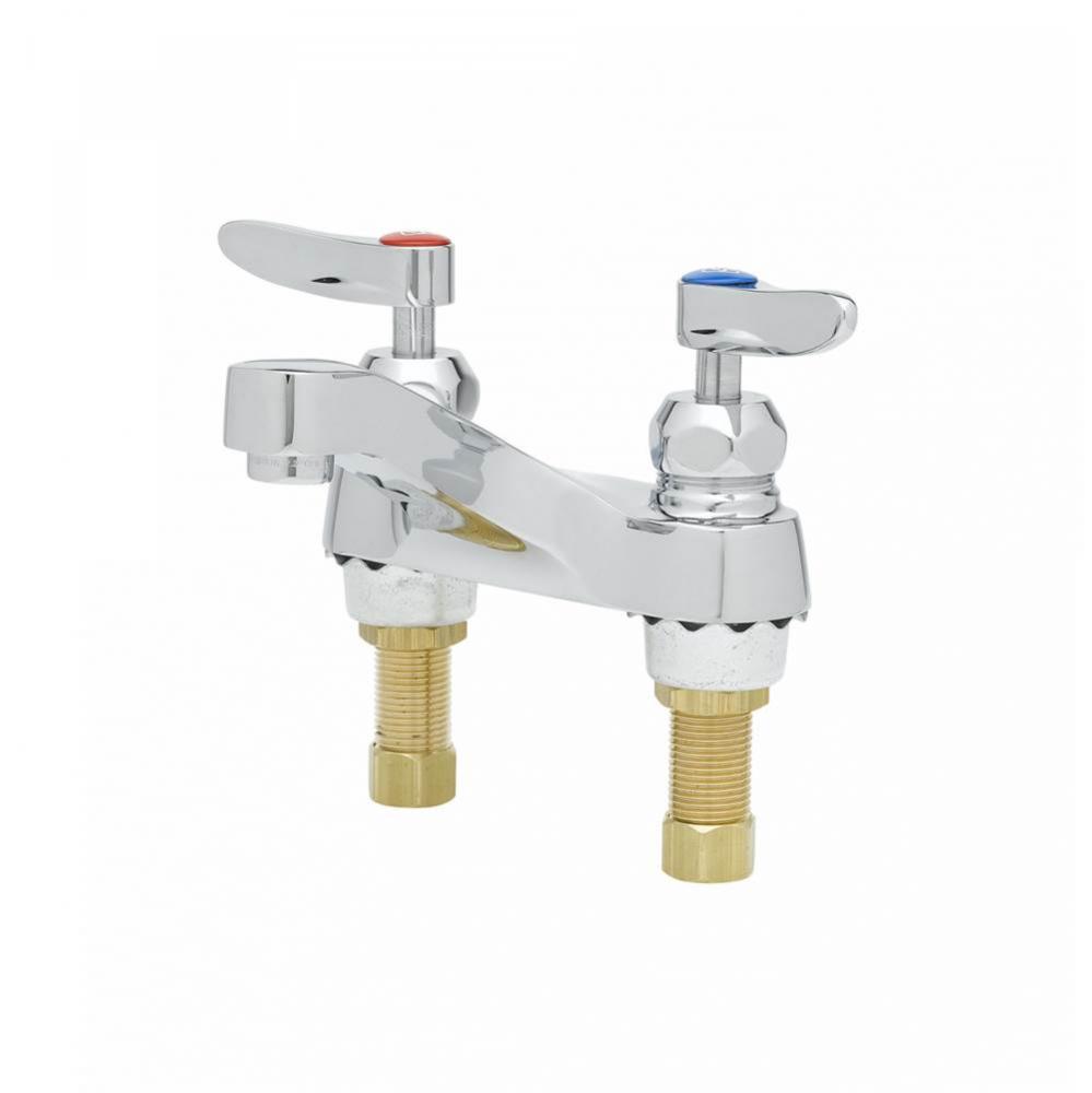 Lavatory Faucet, 4'' Centerset, Ceramic Cartridges, 2.2 gpm Aerator, Lever Handles