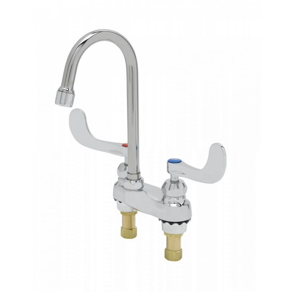 4'' Centerset Faucet, Swivel Gooseneck, Ceramas, 2.2 GPM Laminar Flow Device