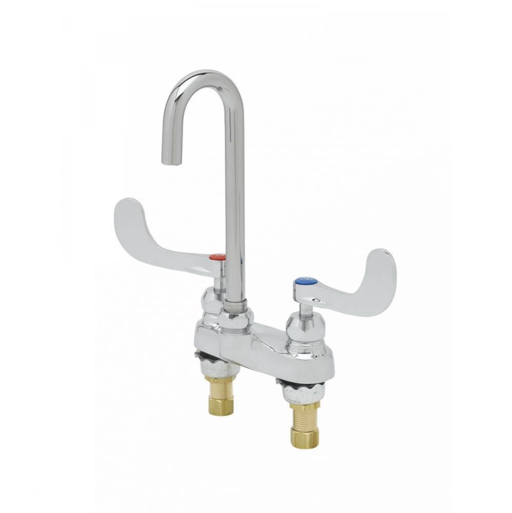 Medical Faucet, Deck Mount, XP Plain-End Gooseneck, Ceramas, 1.5 GPM Flow Control, B-WH4