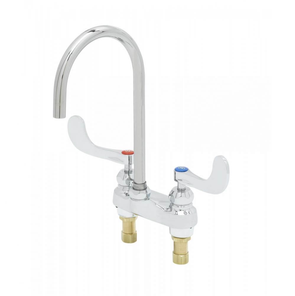 Medical Faucet, Deck Mount, XP Plain-End Gooseneck, Ceramas, 1.5 GPM Flow Control, B-WH4