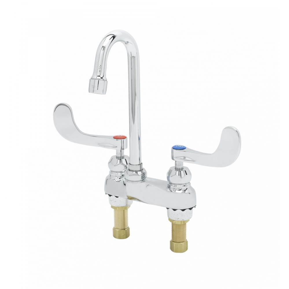 Medical Faucet, 4'' Centerset, Swivel/Rigid Gooseneck, 2.2 gpm Aerator, 4'' Ha