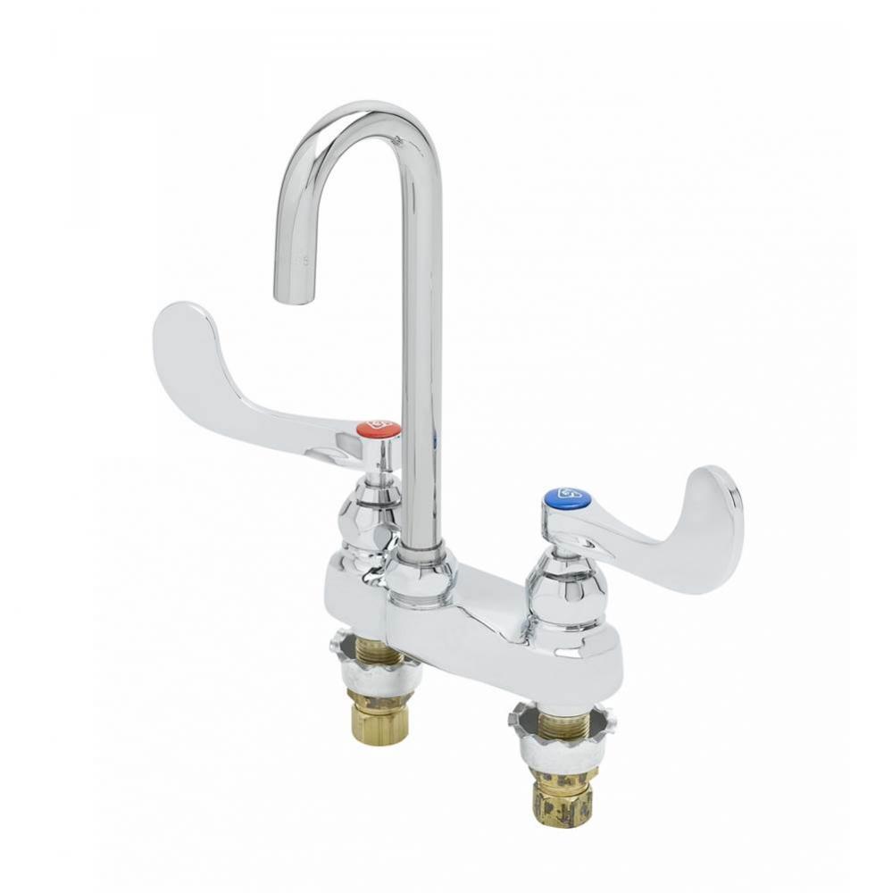 Medical Fct, Deck Mt, Plain-End Swivel/Rigid Gooseneck w/ 1.5 GPM Flow Disc, 4'' WA Hand