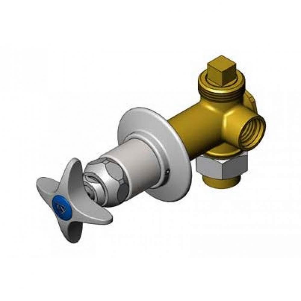 Concealed Bypass Valve, 1/2'' NPT Female Inlet and Outlet, 4-Arm Handle, Cold Index