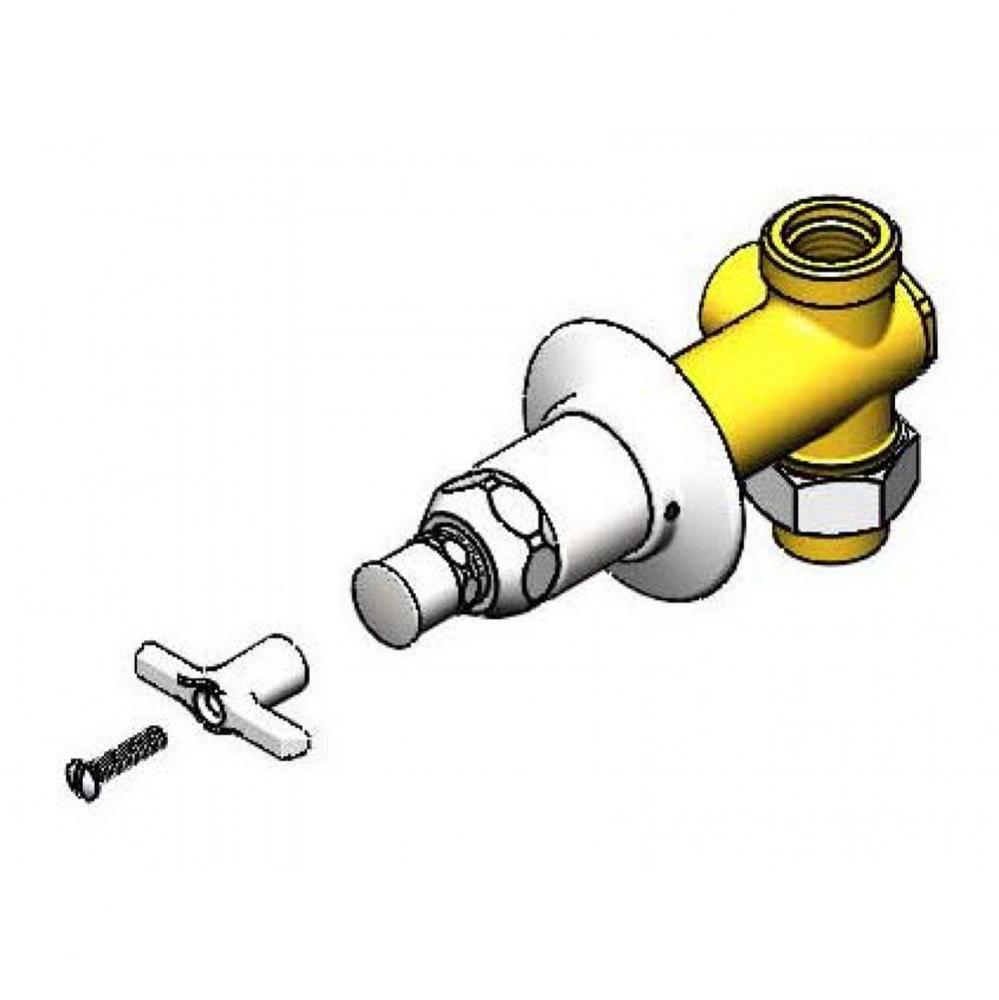 Concealed Straight Loose Key Stop, 1/2'' NPT Female Inlet and Outlet