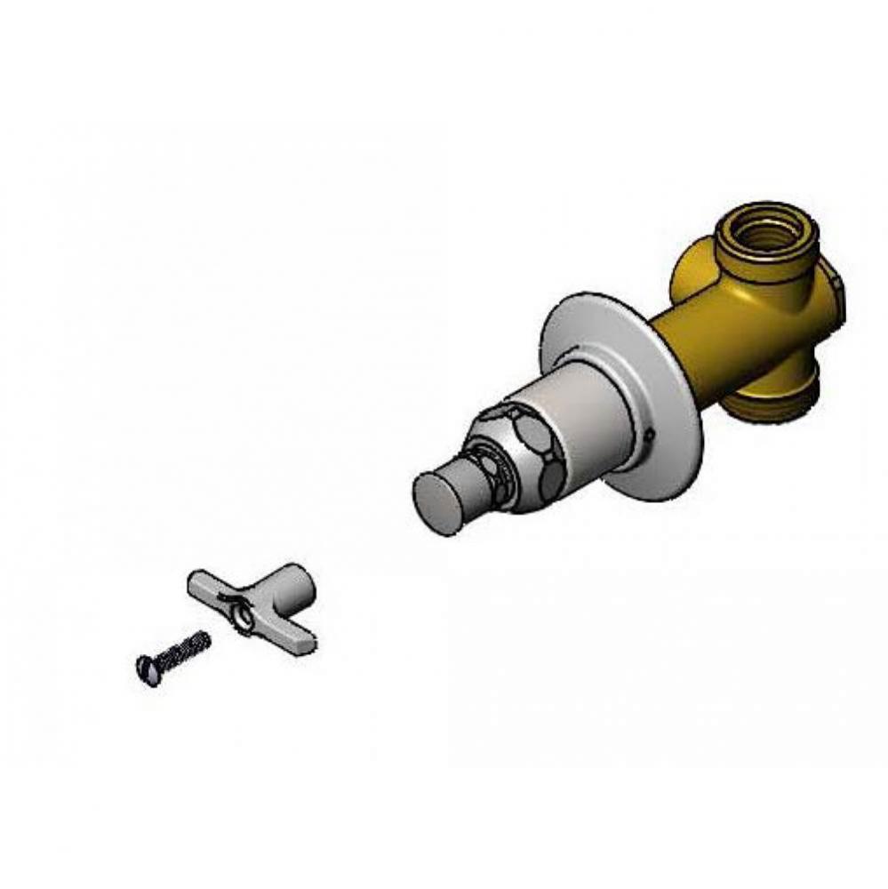 Concealed Straight Loose Key Stop, 1/2'' NPT Female Inlet and Outlet, Integral Spring-Ch