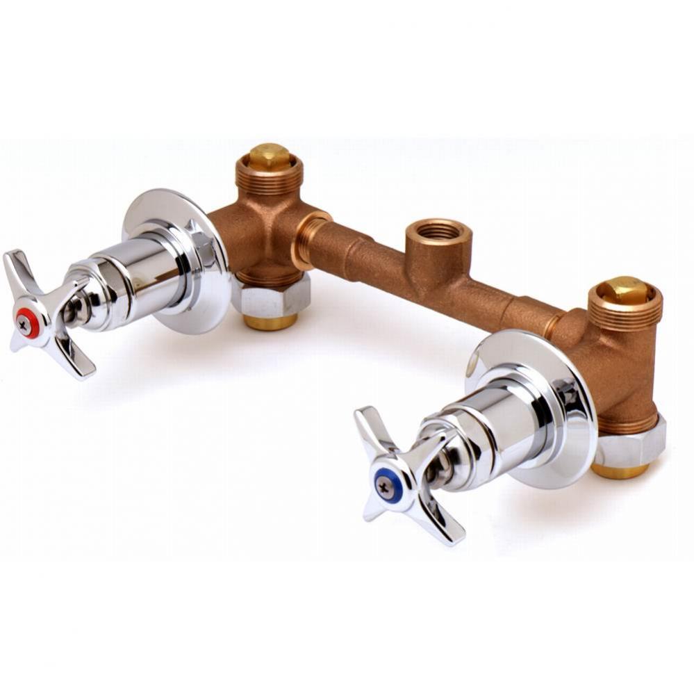 Concealed Bypass Mixing Valve, 8'' Centers, 1/2'' NPT Female Inlets & Outl
