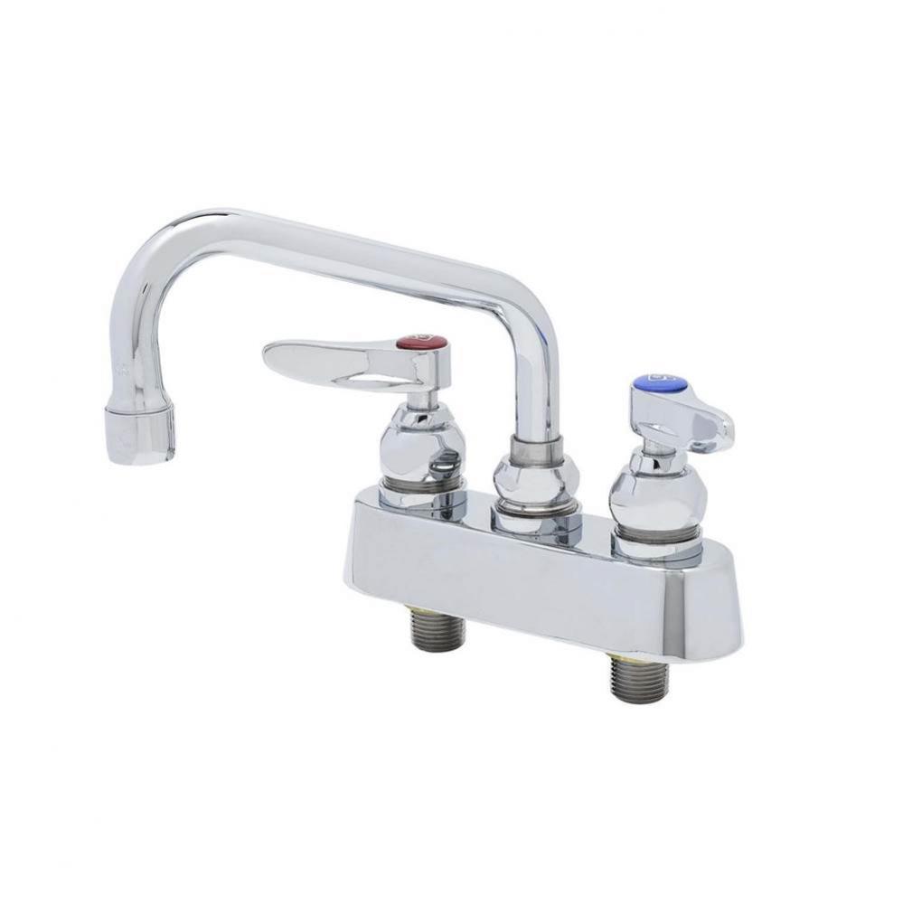 Workboard Faucet, Deck Mount, 3-1/2'' Centers, 6'' Swing Nozzle, Lever Handles