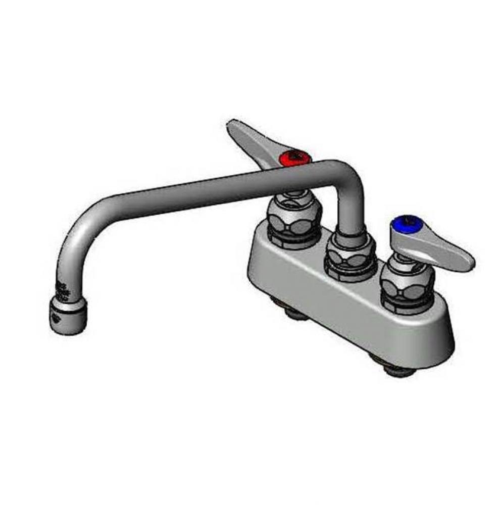 Workboard Faucet, Deck Mount, 3-1/2'' Centers, 10'' Swing Nozzle, Lever Handle