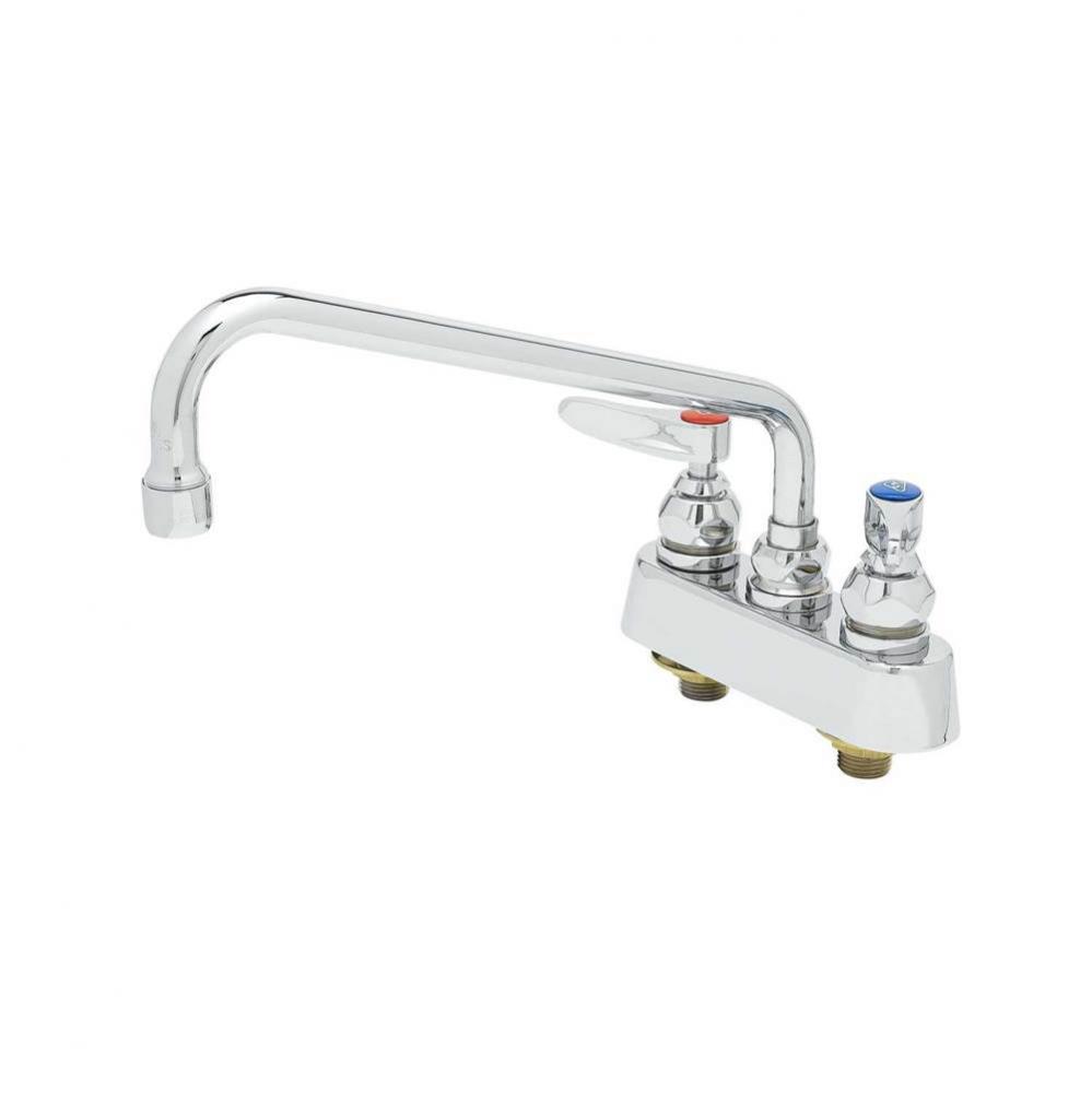 Workboard Faucet, Deck Mount, 3-1/2'' Centers, 10'' Swing Nozzle, Lever Handle