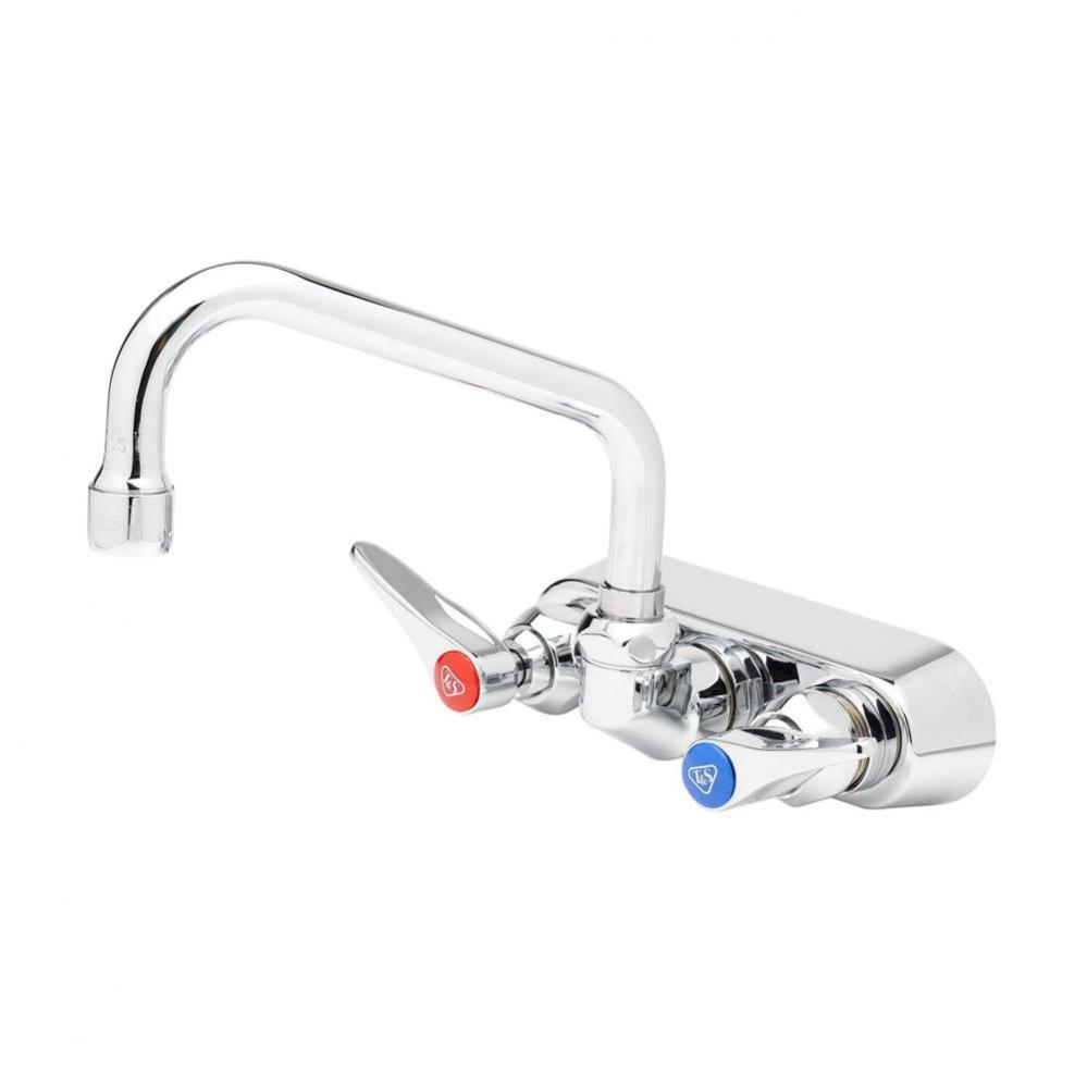 Workboard Faucet, Wall Mount, 3-1/2'' Centers, 6'' Swing Nozzle, Lever Handles