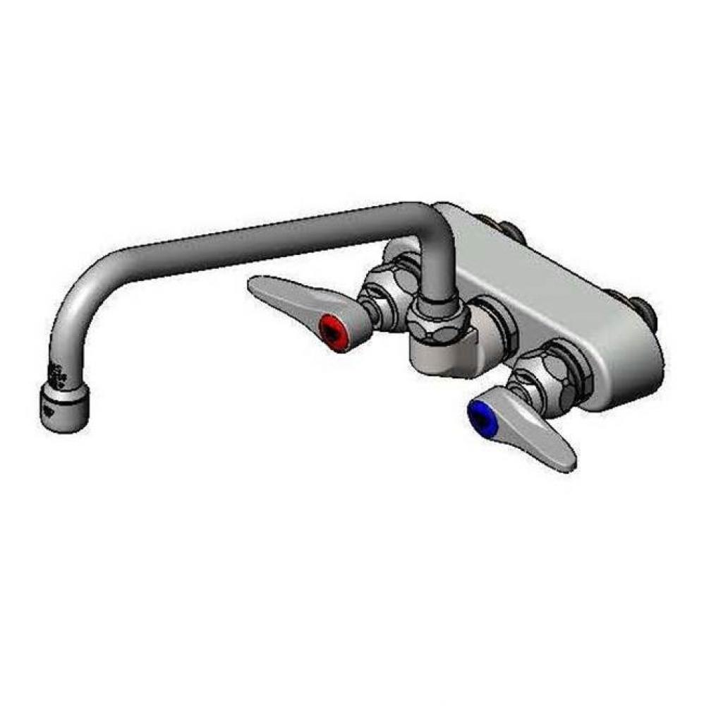 Workboard Faucet, Wall Mount, 3-1/2'' Centers, 10'' Swing Nozzle, Lever Handle