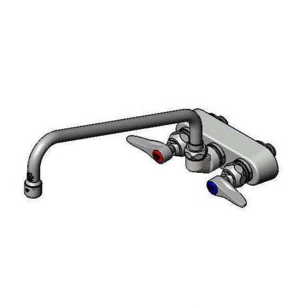 Workboard Faucet, Wall Mount, 3-1/2'' Centers, 12'' Swing Nozzle, Lever Handle