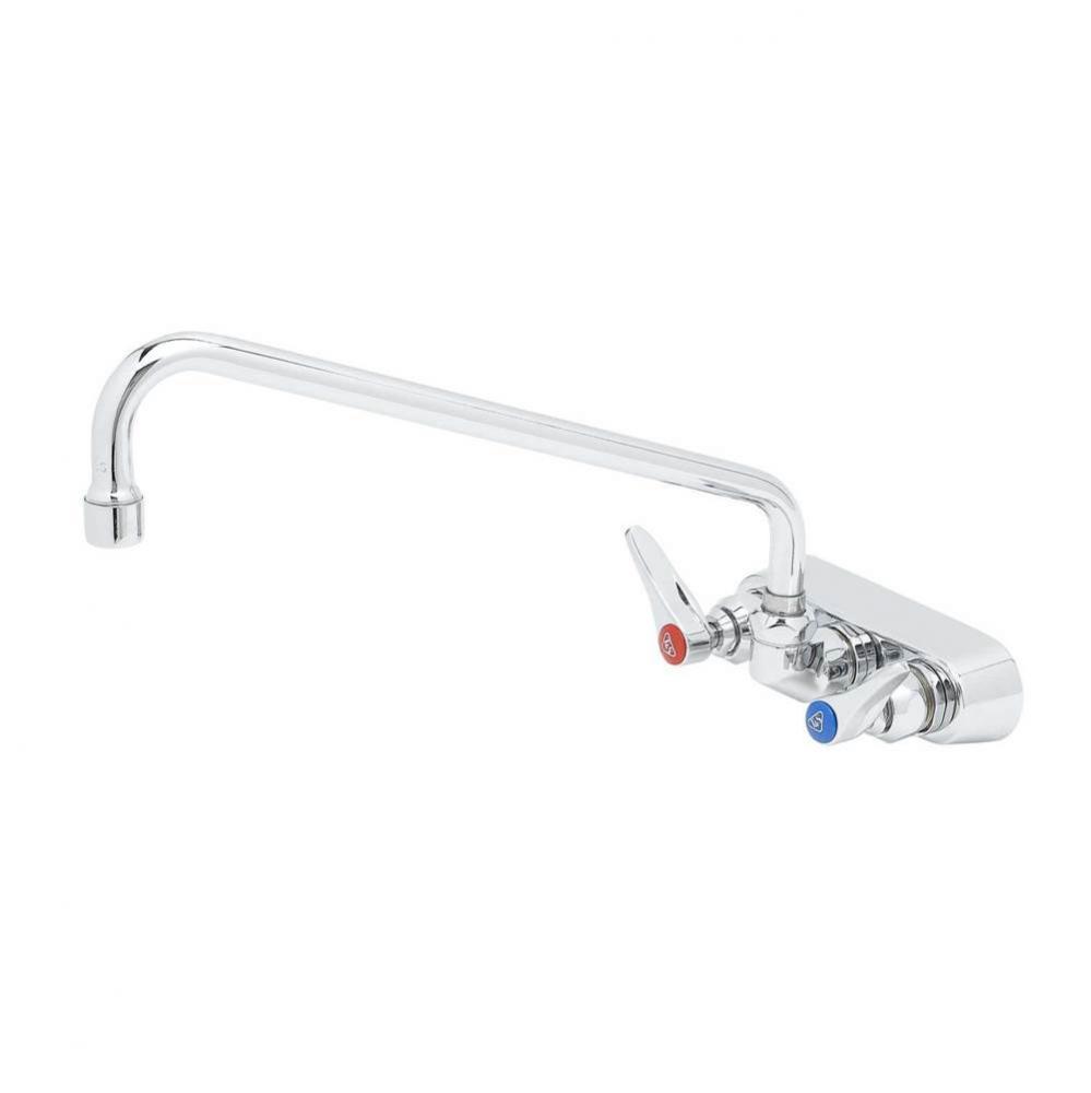 Workboard Faucet, Wall Mount, 3-1/2'' Centers, 12'' Swing Nozzle, Lever Handle