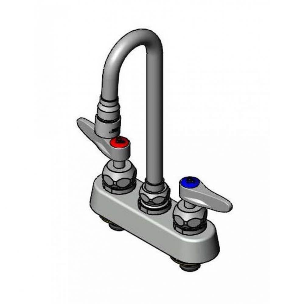 Workboard Faucet, 4'' Deck Mount, Ceramas, Swivel Gooseneck, 1.0 GPM VR Aerator