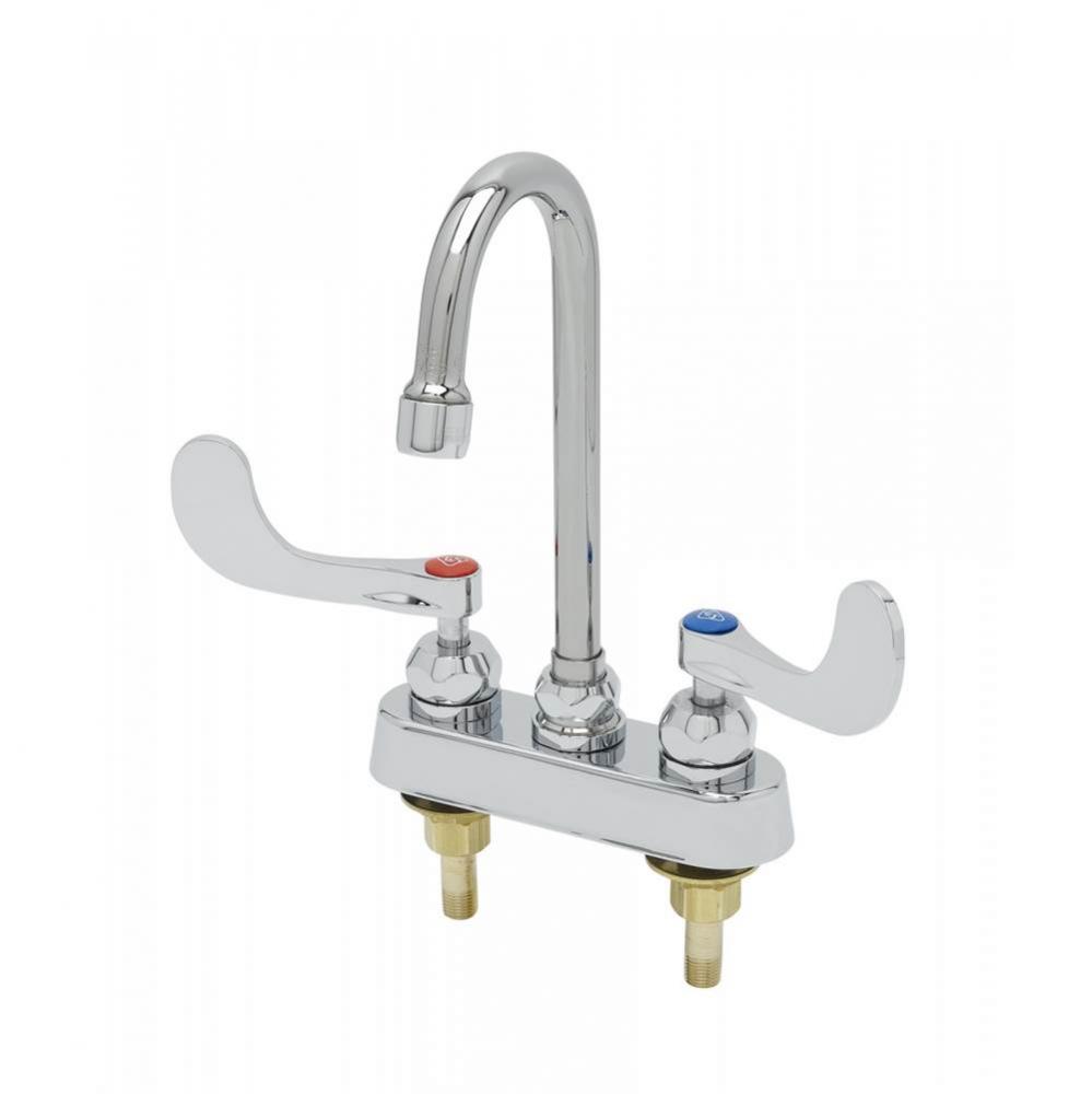 4'' Workboard Faucet, Deck Mount, Ceramas, Swivel Gooseneck, 1.5 GPM, 4'' Hand