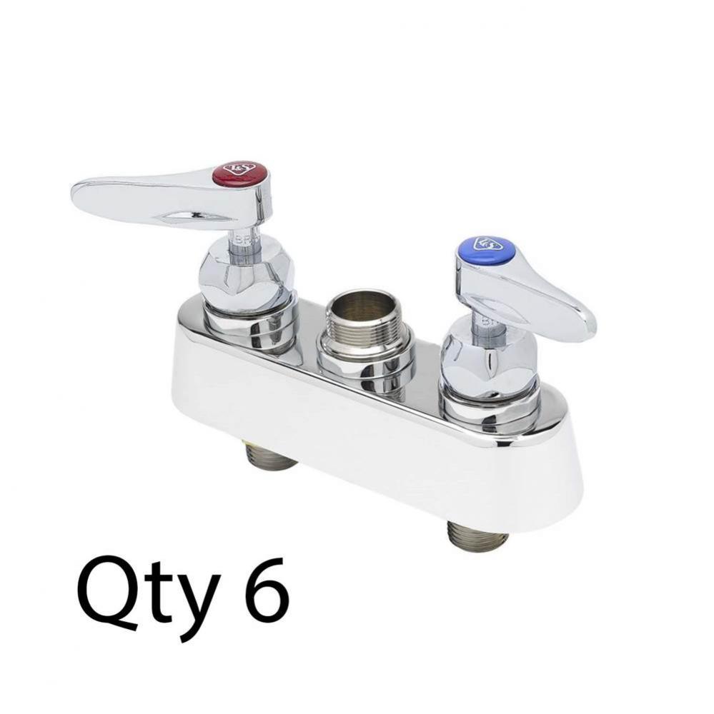 4'' Deck Mount Workboard Faucet, Less Nozzle, Cerama, Lever Handles (QTY. 6)