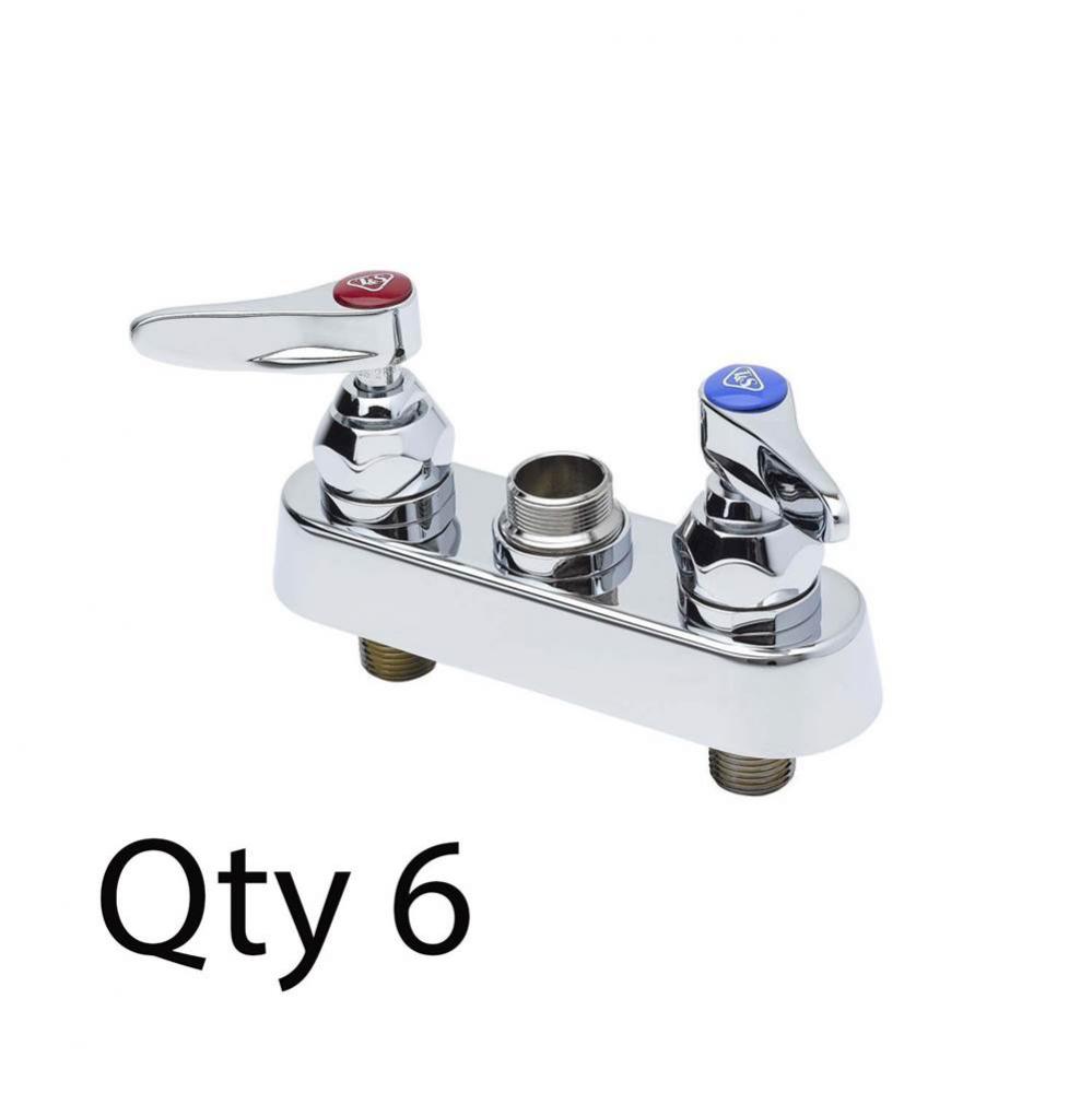 Workboard Faucet, Deck Mount, 4'' Centers, Lever Handles, Less Nozzle (Qty. 6) Master Pa