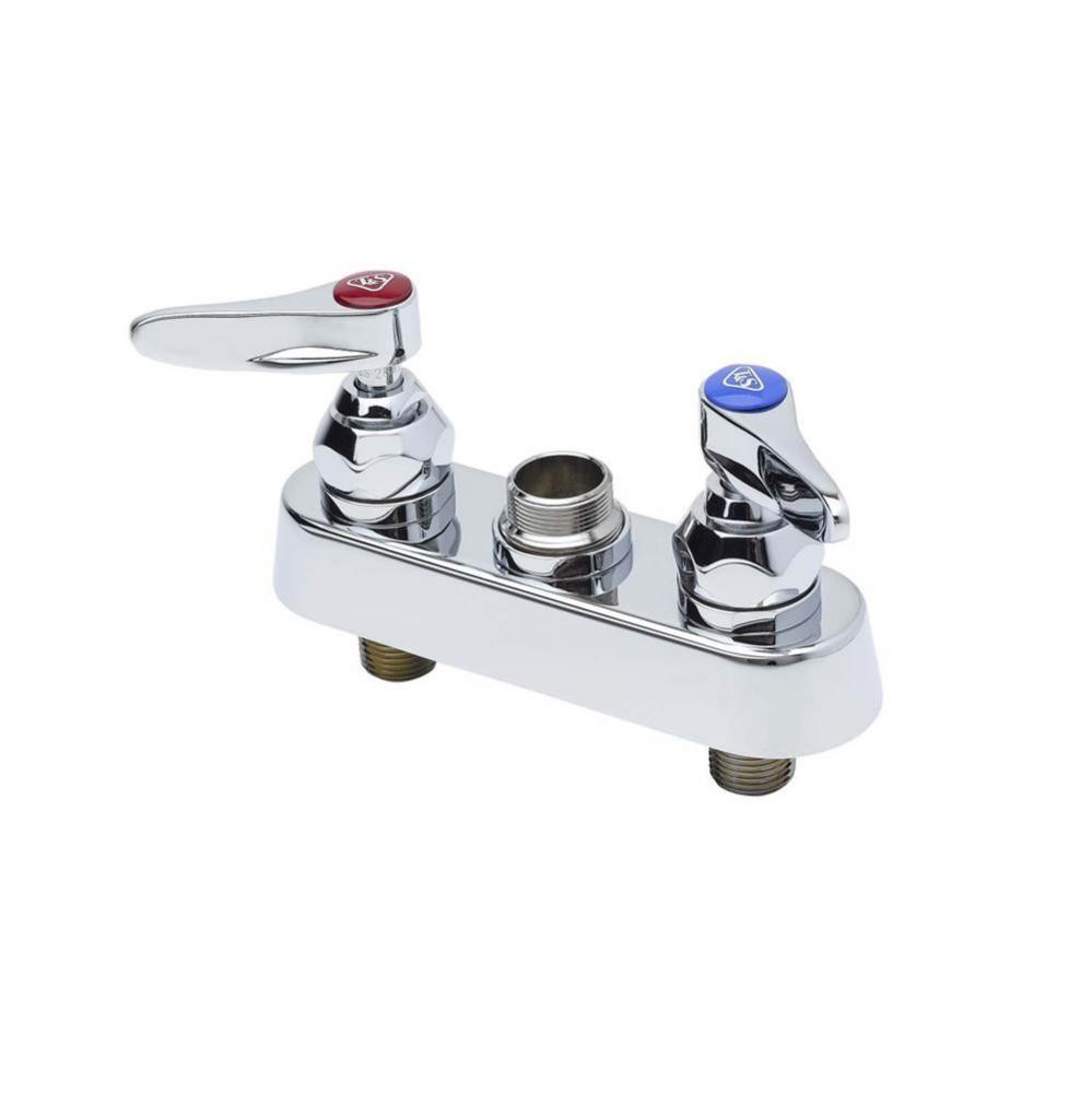 Workboard Faucet, Deck Mount, 4'' Centers, Lever Handles, Less Nozzle