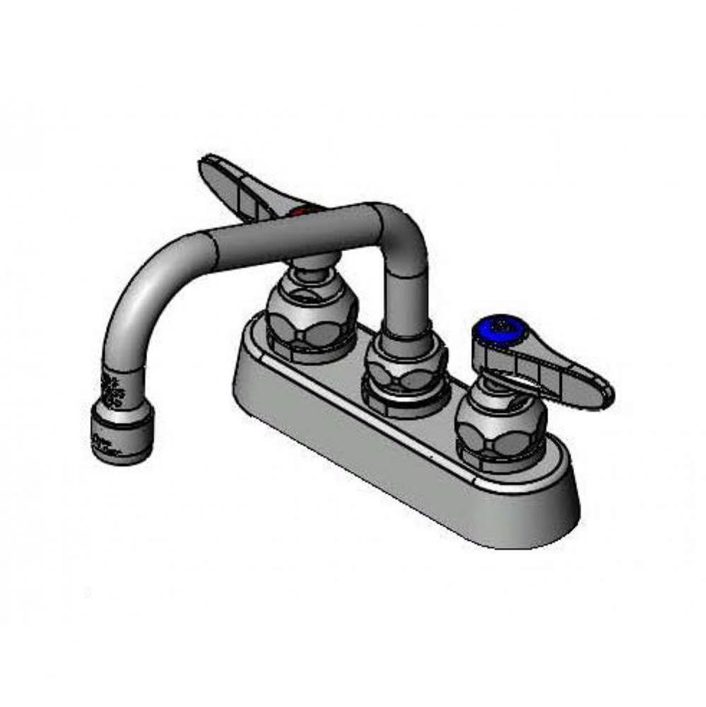 Workboard Faucet, 4'' Deck Mount, 6'' Swing Nozzle, 1.2GPM Aerator, Lever Hand