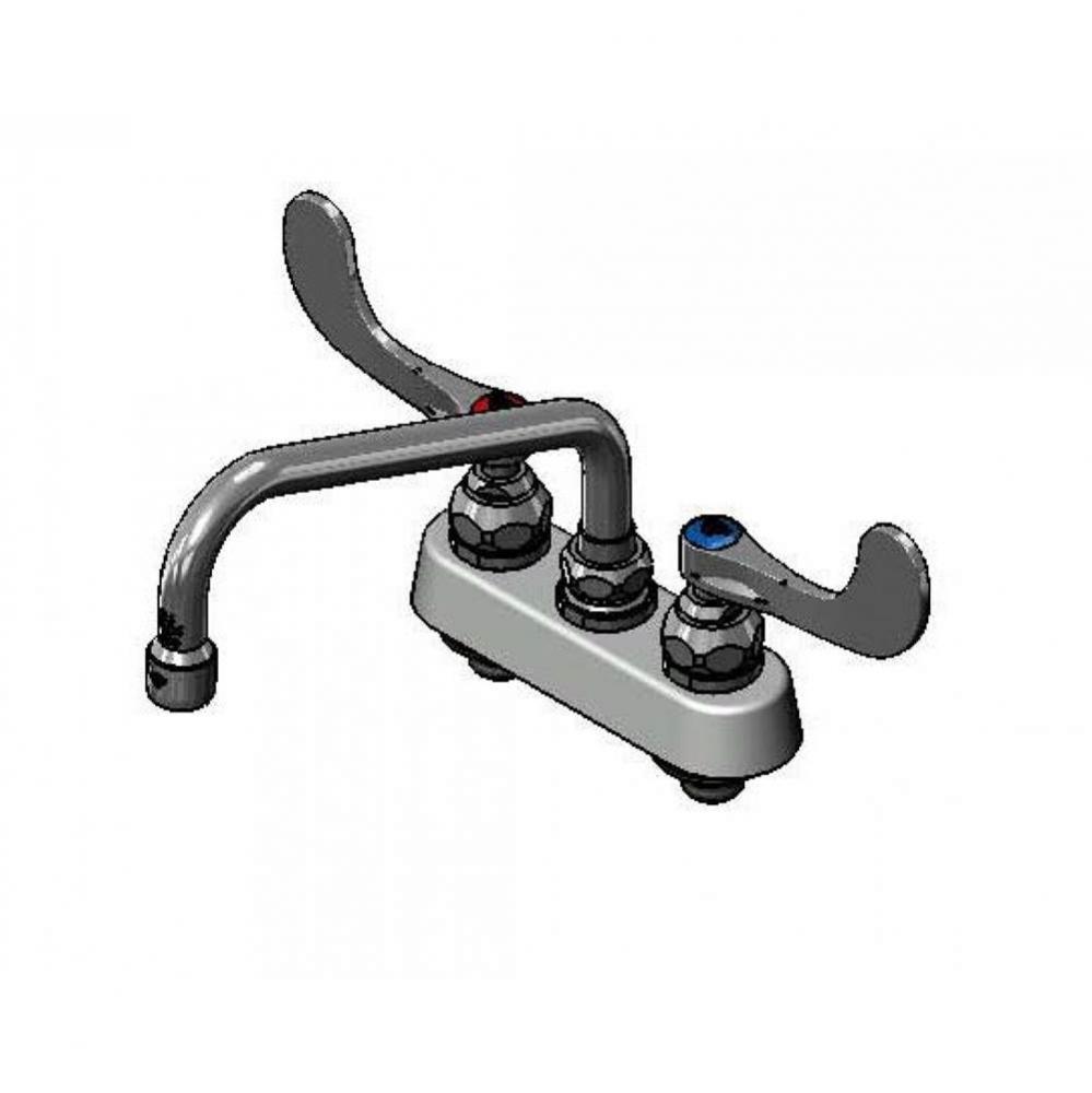 Workboard Faucet, Deck Mount, 4'' Centers, 8'' Swing Nozzle, 4'' Han