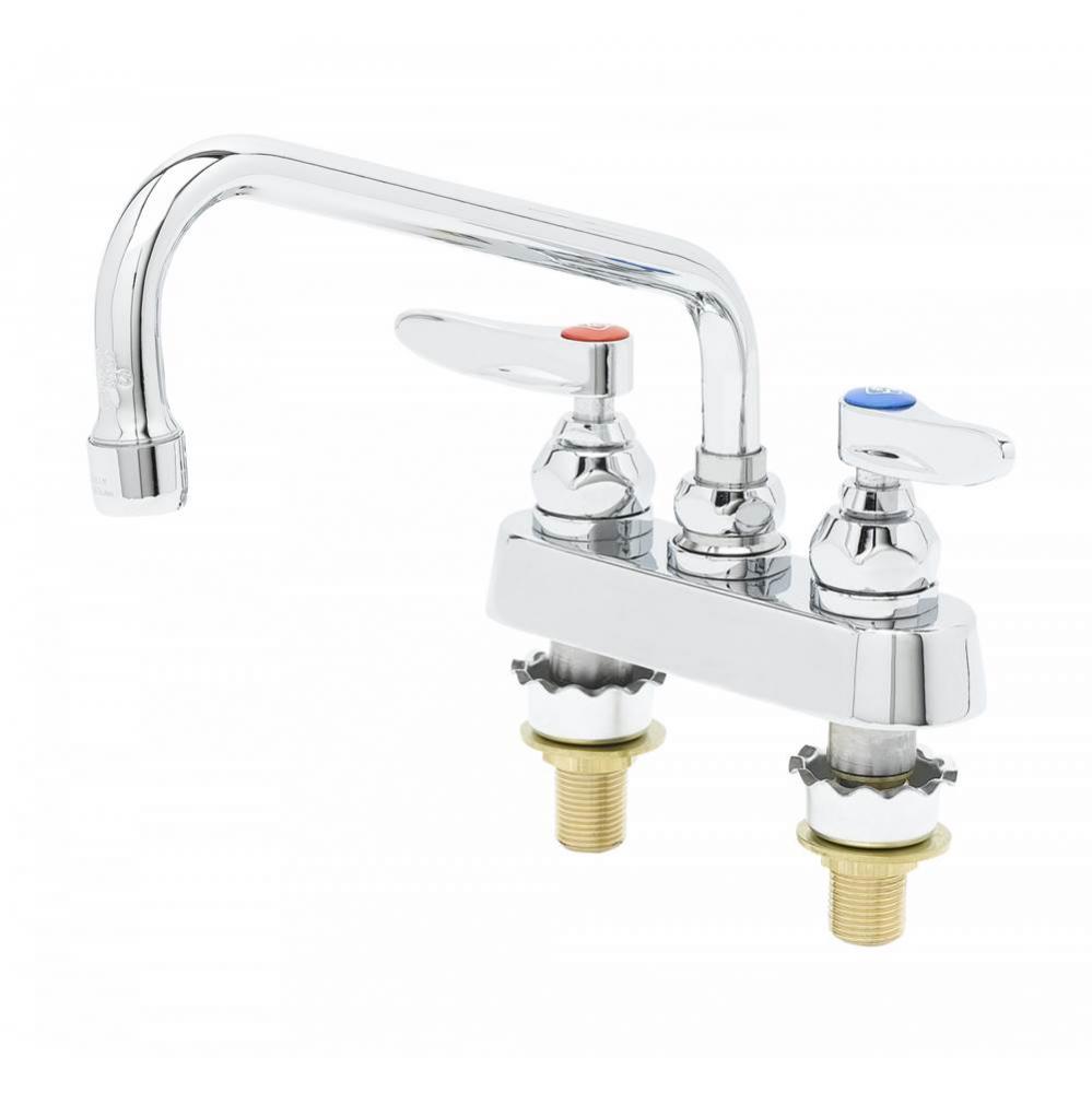 Workboard Faucet, Deck Mount, 4'' Centers, 8'' Swing Nozzle, Lever Handles, 2&