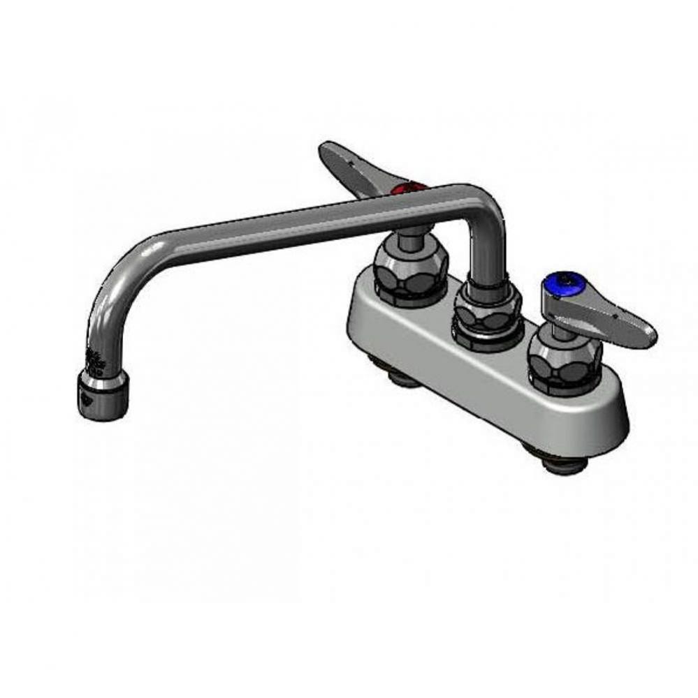 4'' Workboard Faucet, Deck Mount, Cerama Cartridges, 10'' Swing Nozzle, Lever