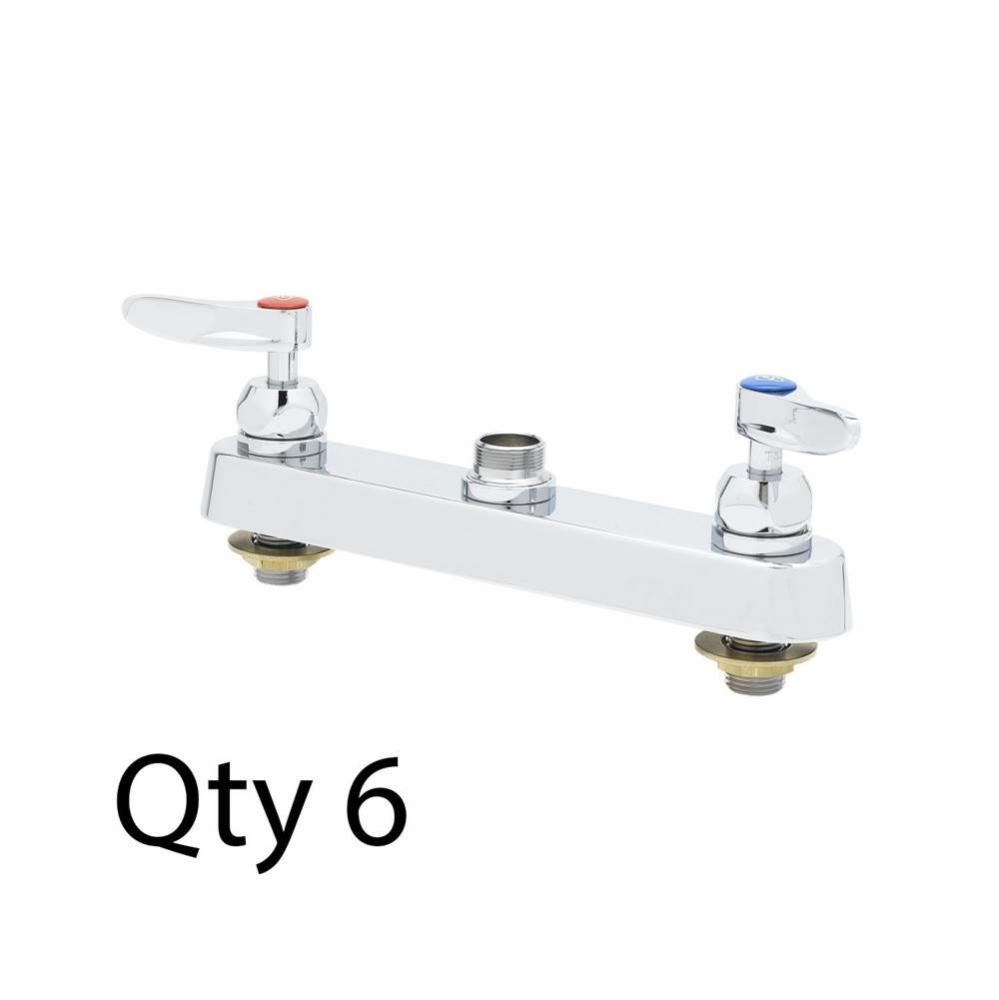 8'' Deck Mount Workboard Faucet, Less Nozzle, Cerama, Lever Handles (QTY. 6)