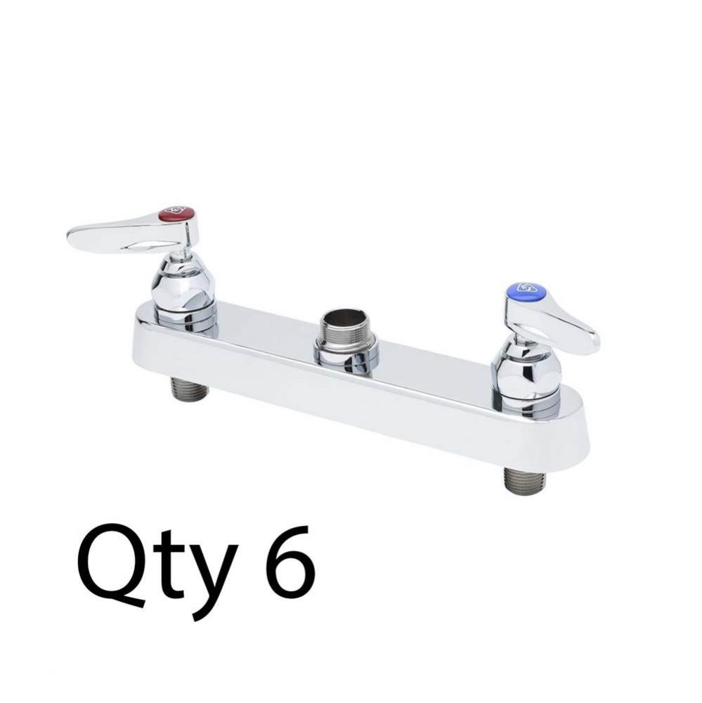 Workboard Faucet, Deck Mount, 8'' Centers, Lever Handles, Less Nozzle (Qty. 6)