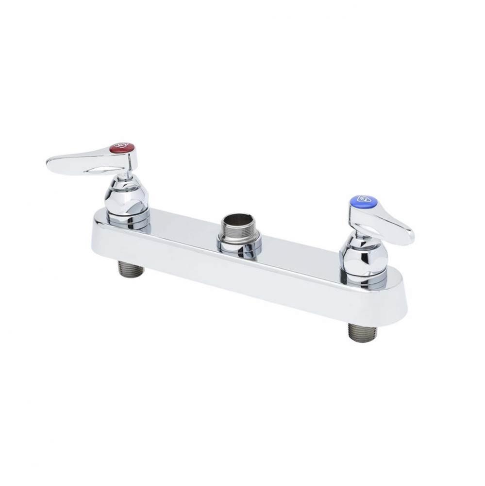 Workboard Faucet, Deck Mount, 8'' Centers, Lever Handles, Less Nozzle