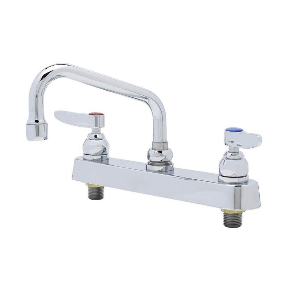 Workboard Faucet, 8'' Deck Mount, 6'' Nozzle, Lever Handles, Quarter-Turn, 1.5