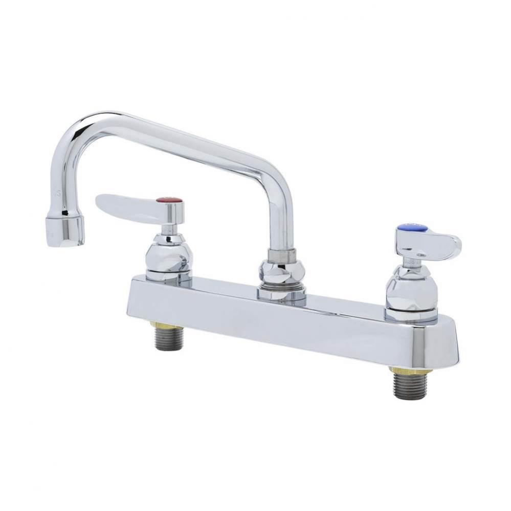 Workboard Faucet, Deck Mount, 8'' Centers, 6'' Swing Nozzle, Lever Handles