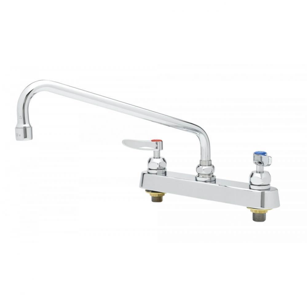 8'' Deck Mount Workboard Faucet, 12'' Swing Nozzle w/ 2.2 GPM Aerator, Cerama,