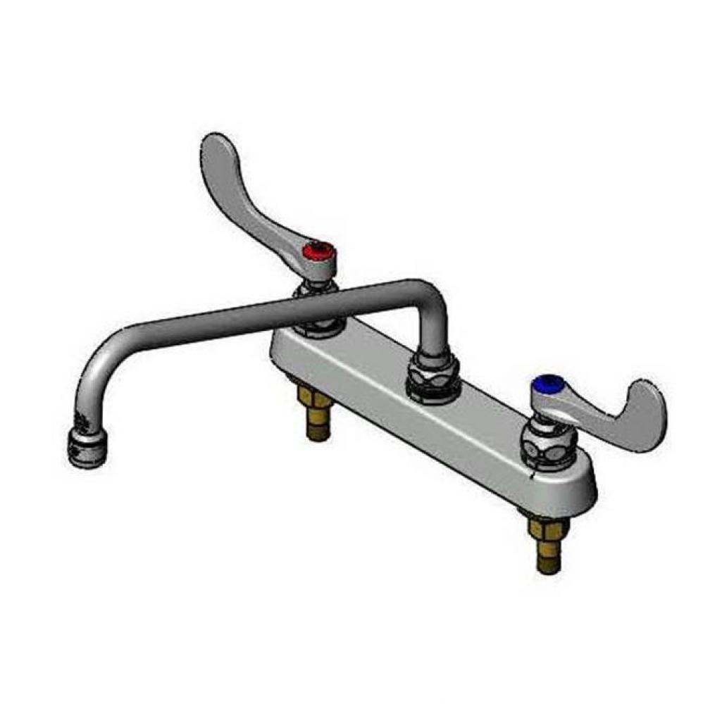 Workboard Faucet, 8'' Deck Mount, 12'' Swing Nozzle, 4'' Wrist-Actio