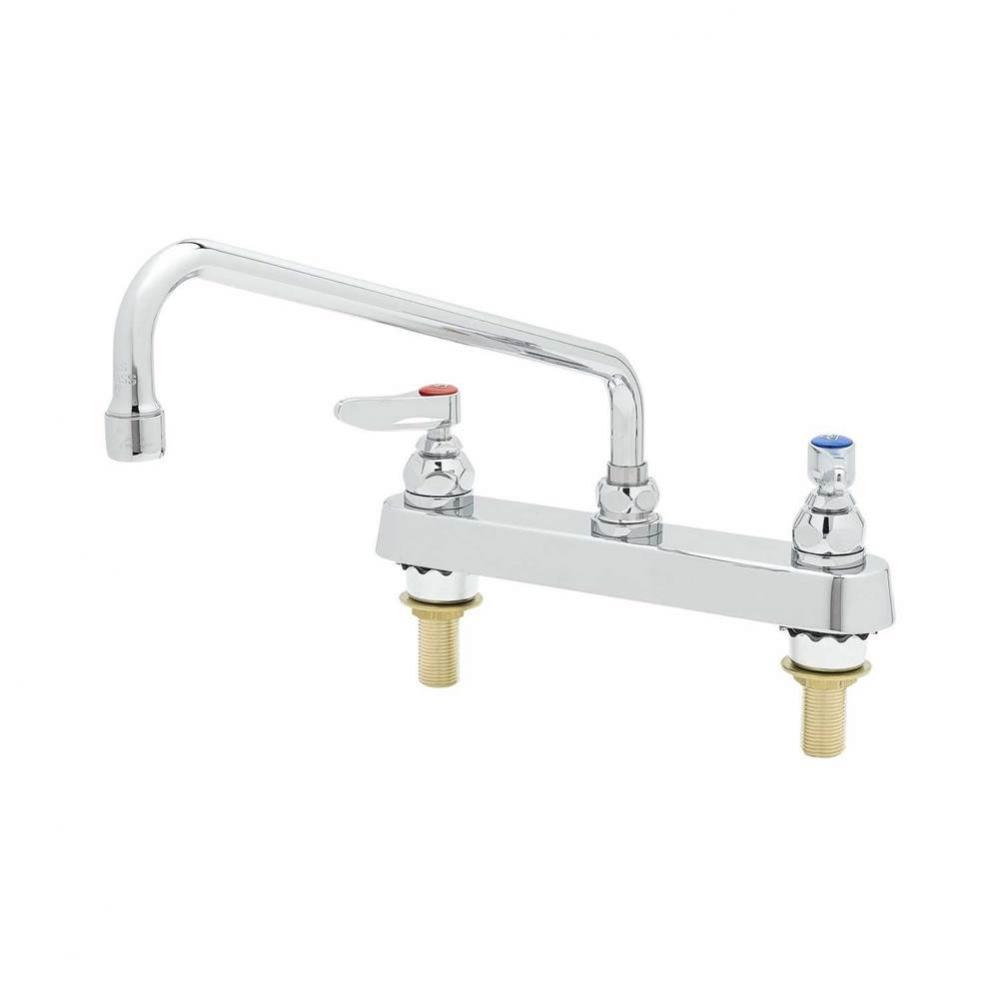 Workboard Faucet, 8'' DeckMount, 12'' Swing Nozzle, 1.2GPM Aerator, Lever Hand