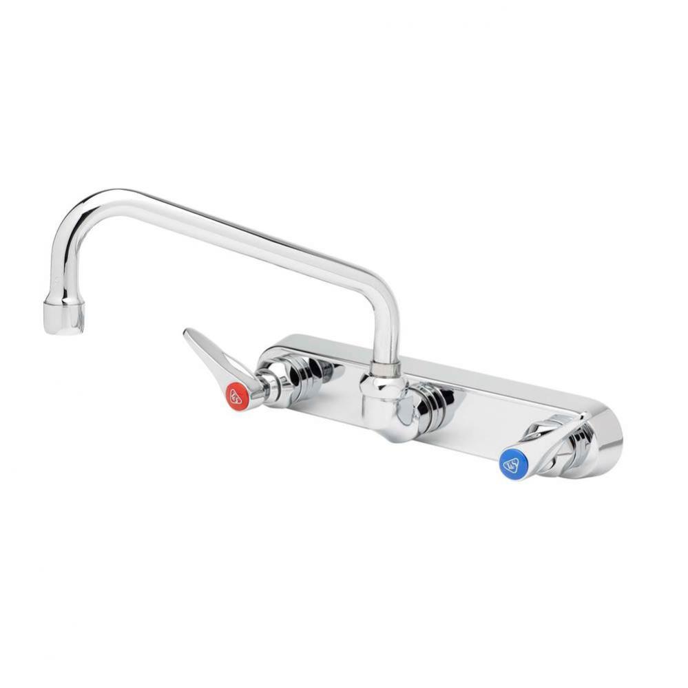Workboard Faucet, Wall Mount, 8'' Centers, 8'' Swing Nozzle, Lever Handles