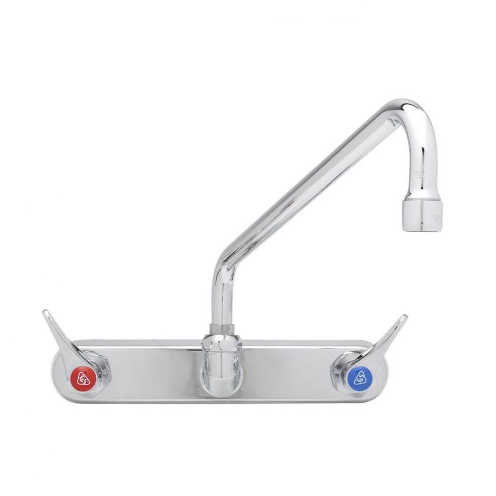 8'' Wall Mount Workboard Faucet, 12'' Swing Nozzle w/ 2.2 GPM Aerator, Cerama,