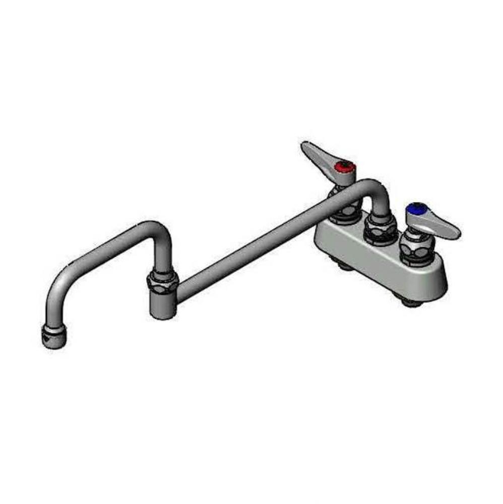 Workboard Faucet, Deck Mount, 3-1/2'' Centers, 18'' Double-Joint Nozzle, Lever