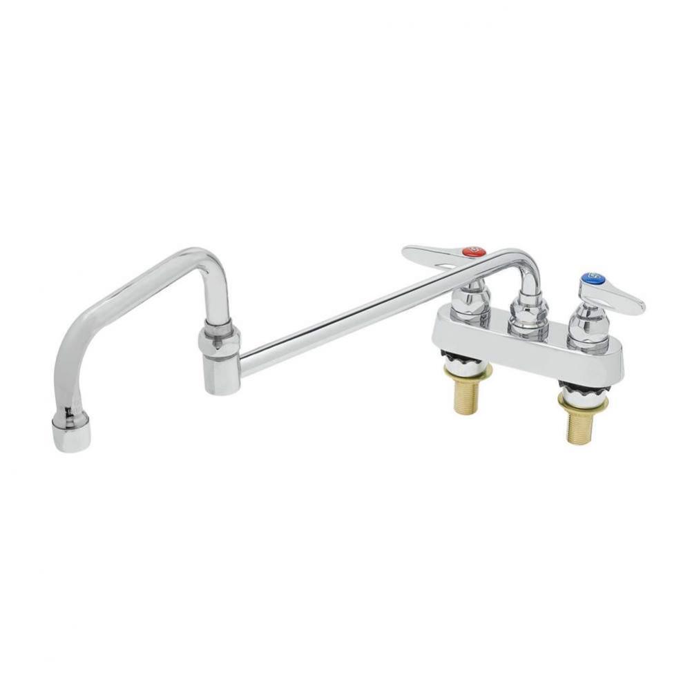 Workboard Faucet, Deck Mount, 4'' Center, 18'' Double Joint Nozzle, Lever Hand