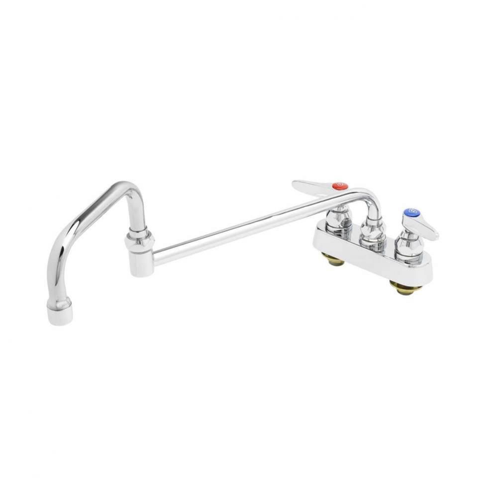 Workboard Faucet, Deck Mount, 4'' Centers, 18'' Double Joint Nozzle, Lever Han