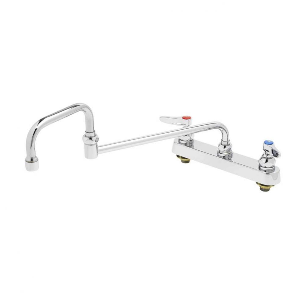 Workboard Faucet, Deck Mount, 8'' Centers, 18'' Double Joint Nozzle, Lever Han