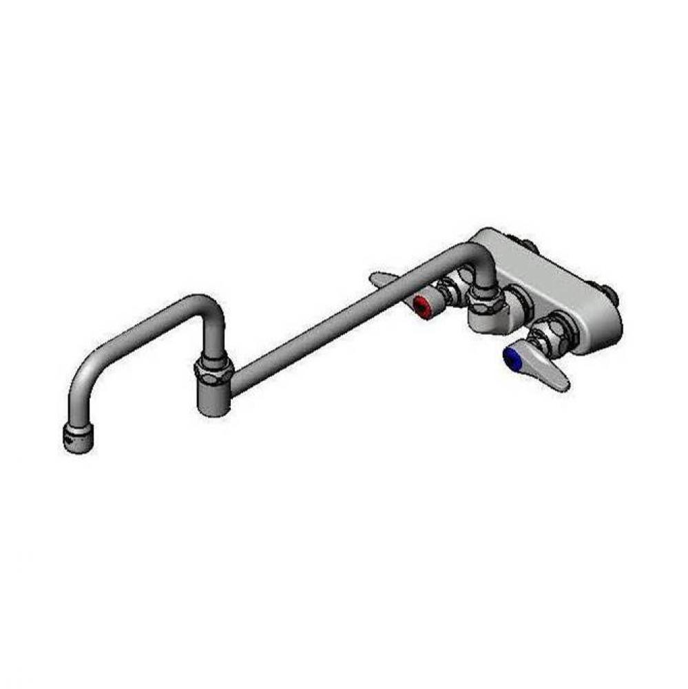 Workboard Faucet, Wall Mount, 3-1/2'' Centers, 18'' Double Joint Nozzle, Lever