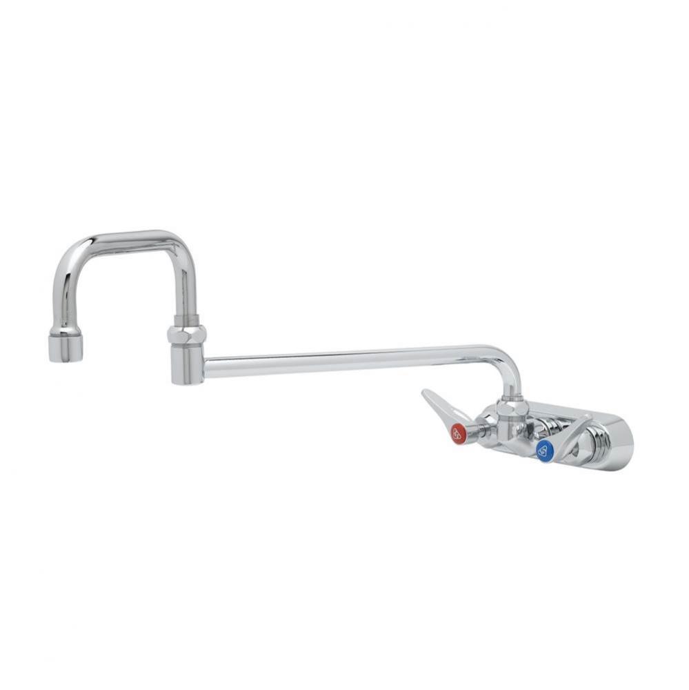 4'' Workboard Faucet, Wall Mount, Ceramas, 18'' Double Joint Nozzle, Lever Han