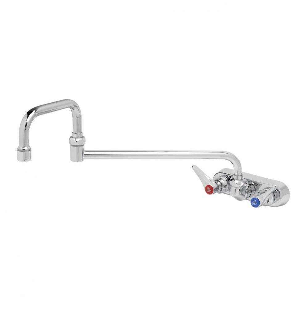 Workboard Faucet, Wall Mount, 4'' Centers, 18'' Double Joint Nozzle, Lever Han