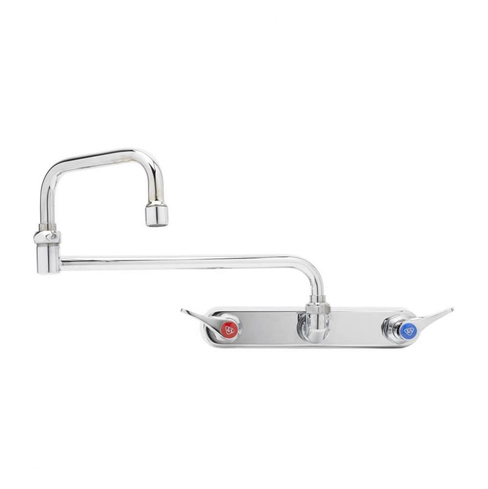 Workboard Faucet, Wall Mount, 8'' Centers, 18'' Double Joint Nozzle, Lever Han