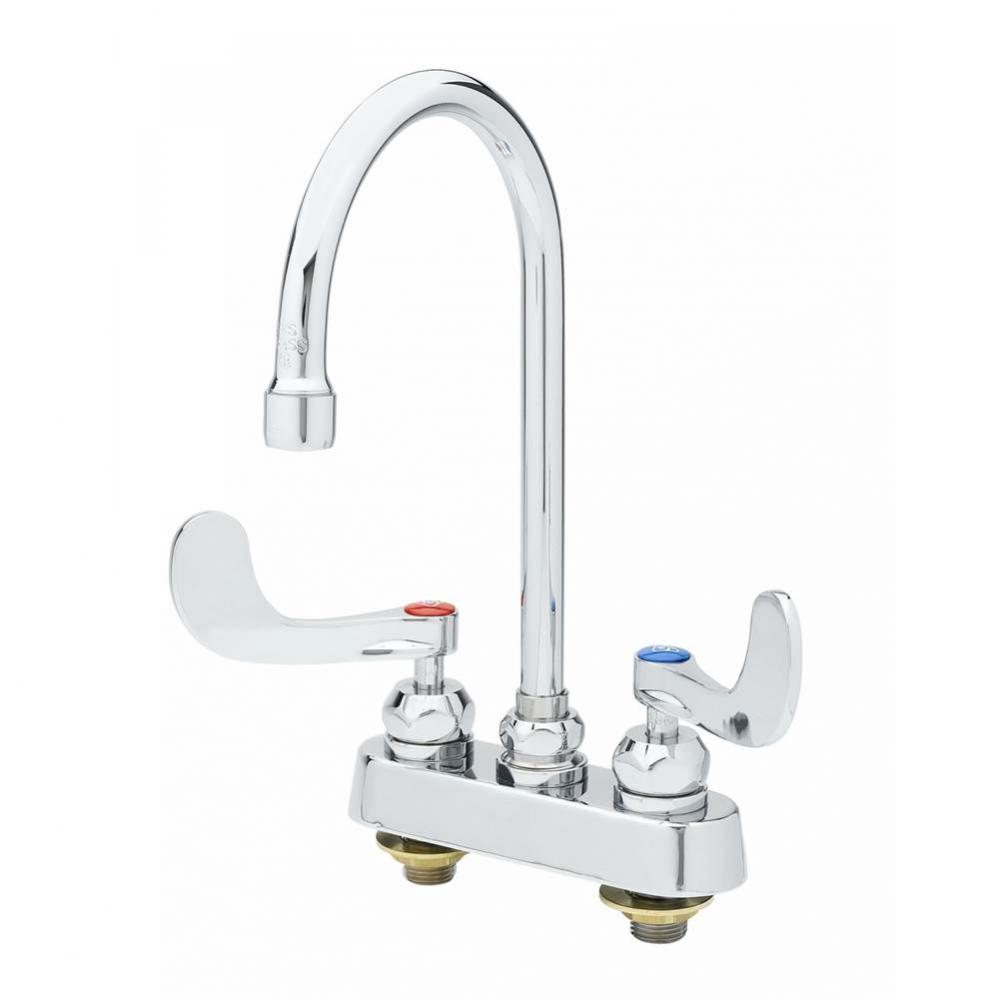 Workboard Faucet, Deck Mount, 4'' Centers, Swivel Gooseneck, CV-Ceramas, 4'' H