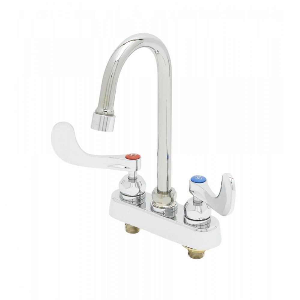 Workboard Faucet, 4'' Deck Mount, Ceramas, 4-3/8'' Gooseneck, VR 1.5 GPM Lamin