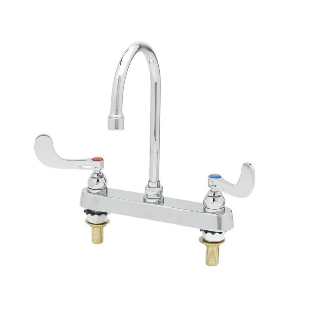 Workboard Faucet, 8'' DeckMount, 6'' Swivel Gooseneck, 1.2GPM Aerator, 4'