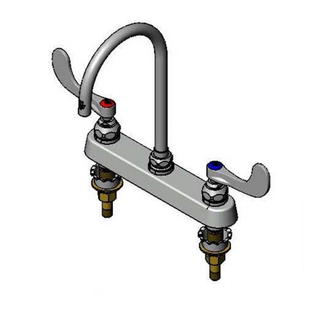 Workboard Faucet, 8'' Deck Mount, Eternas, B-WH4, Swivel Gooseneck, 1.5 GPM Flow, XS Inl