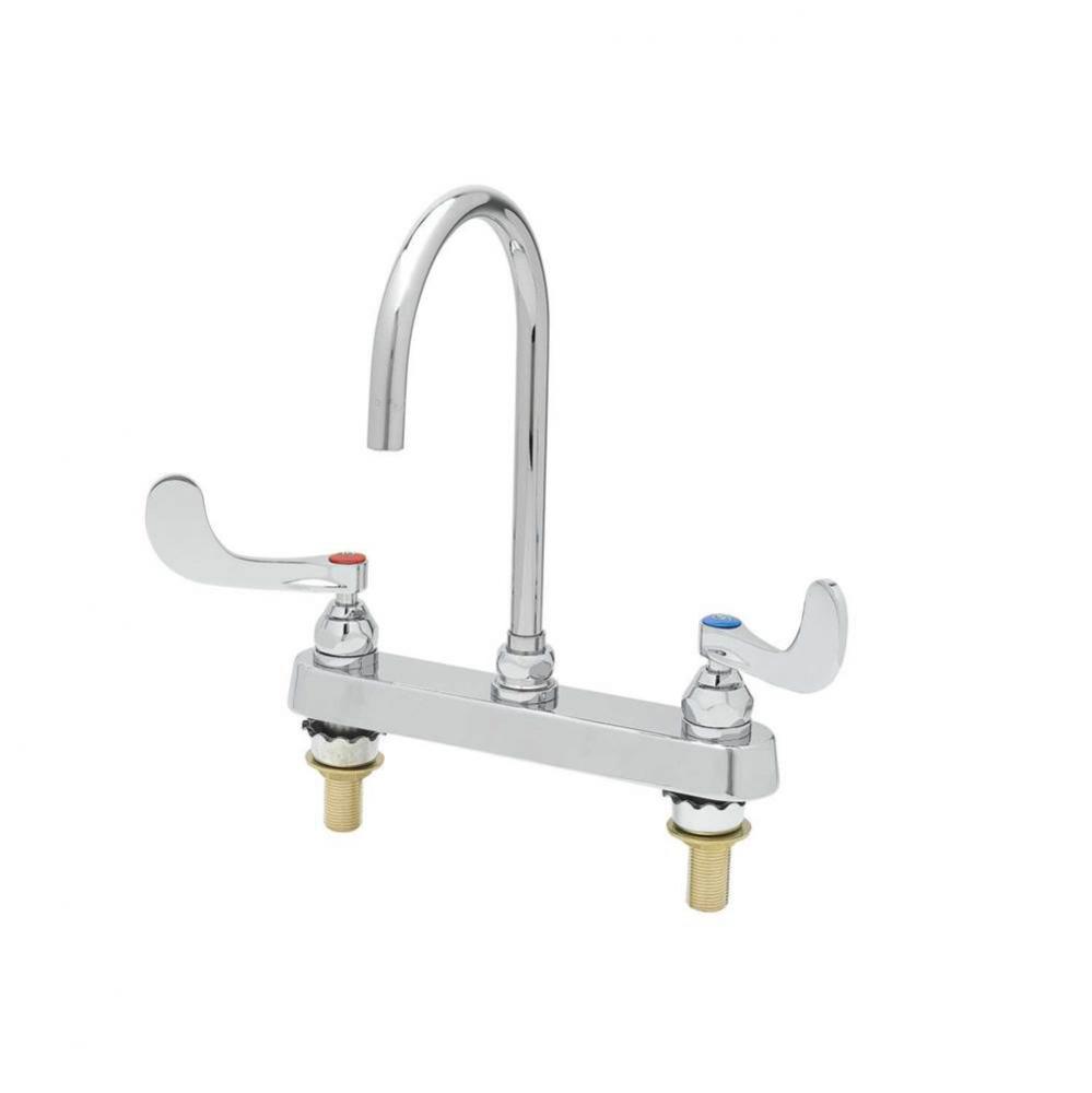 Workboard Faucet, 8'' Deck Mount, Eternas, B-WH4, Swivel Gooseneck, 1.5 GPM Flow, XS Inl